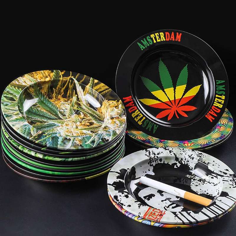 Metal Tobacco Herb Rolling Tray Paper Rolling Tray Cigar Ashtray Discs for Smoke Ashtrays D