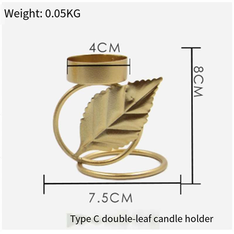 Metal Wrought Iron Candlestick,Leaf Candle Stand,Candlestick Holders for Wedding Christmas Dining Ro