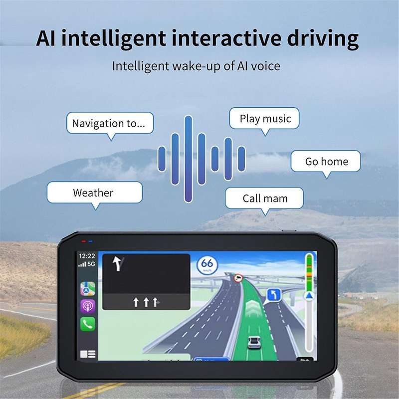 MG610 6.25inch Display Motorcycle Portable Navigator GPS WiFi Wireless CarPlay Android Auto Dual Cam