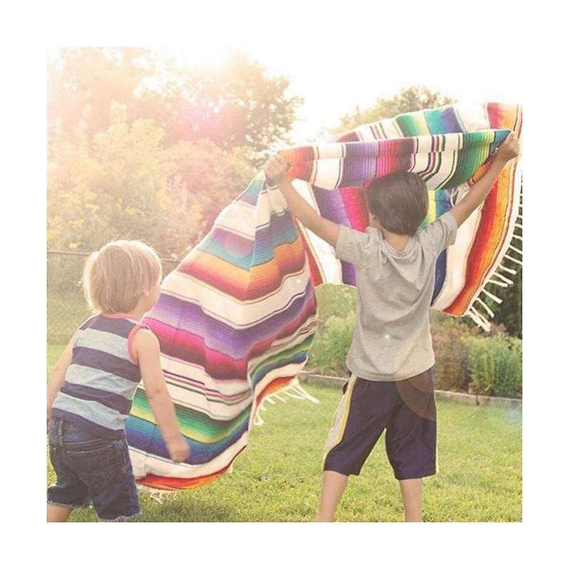 Mexican Blankets, Striped Mexican Cotton Tablecloth Tabletop Blankets, Used for Mexican Party Blank