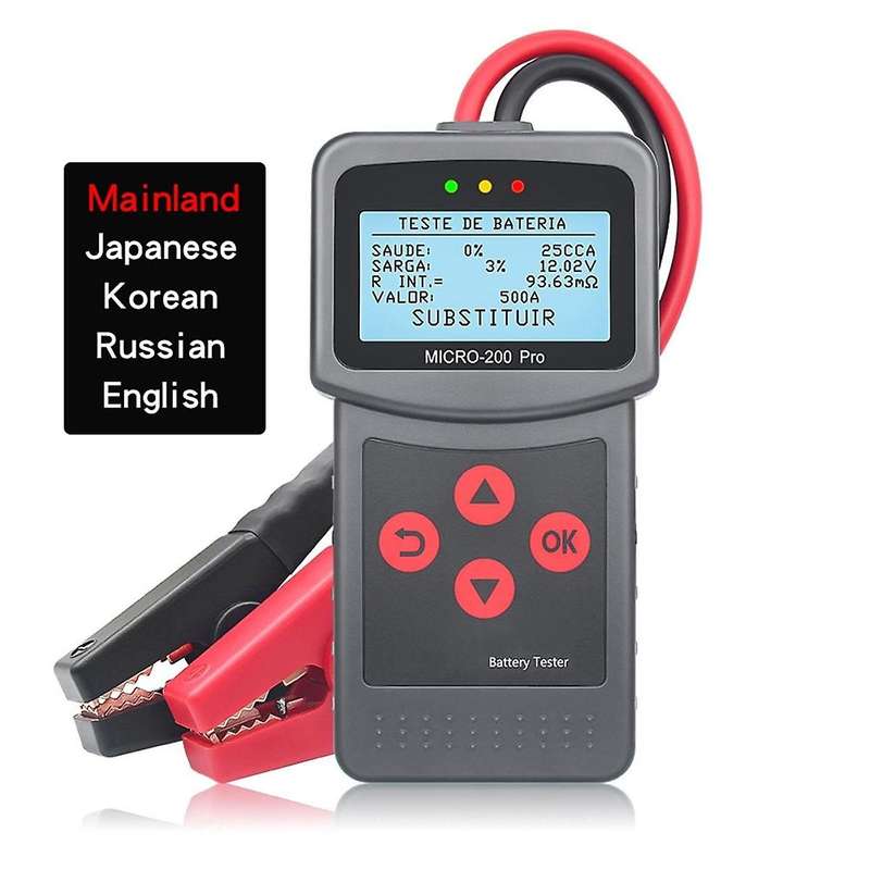 Micro-200 Pro Car Motorcycle Battery Tester 12/24v Multi-language Digital Battery System Analyzer fo