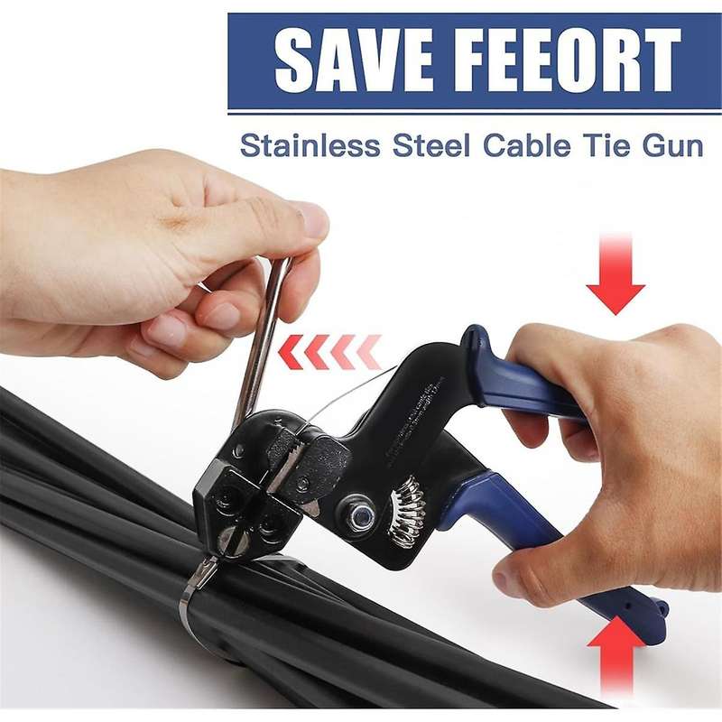 Metal Zip Ties Tool, Stainless Steel Zip Ties Kit,Duty Outdoor Adjustable Fastening Cable Tie Tool S