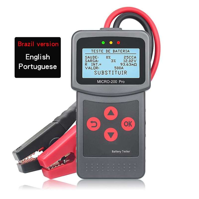 Micro-200 Pro Car Motorcycle Battery Tester 12/24v Multi-language Digital Battery System Analyzer fo