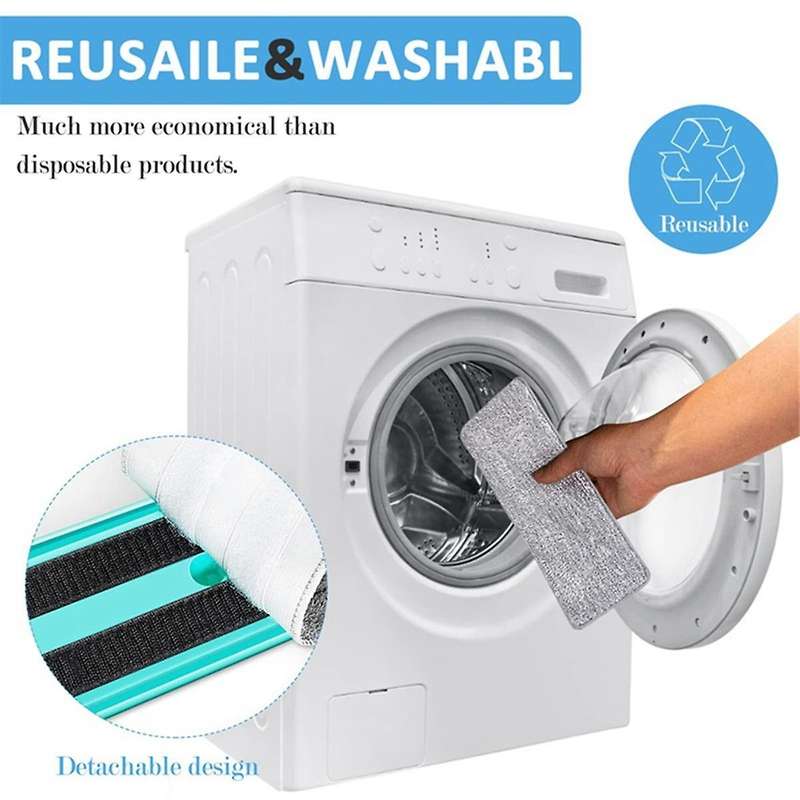 Microfiber Mop Pads Flat Replacement Heads for Wet/Dry Mops Washable Reusable Refills Compatible