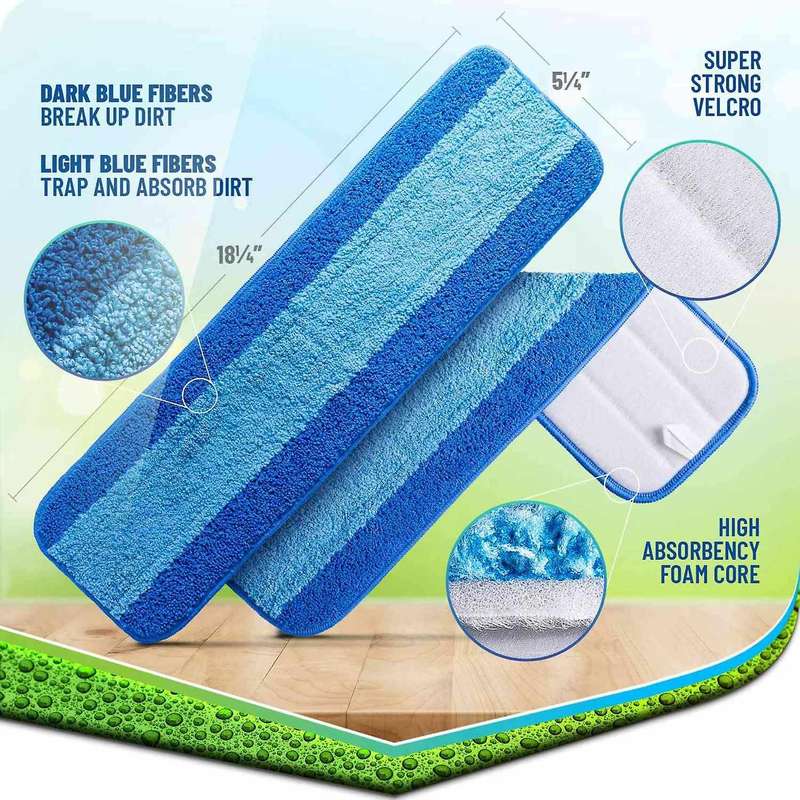 Microfiber Cleaning Pad, Dry Flat Mop, Suitable for Replacement Mop, Replacement Cleaning Rag(9 Shee