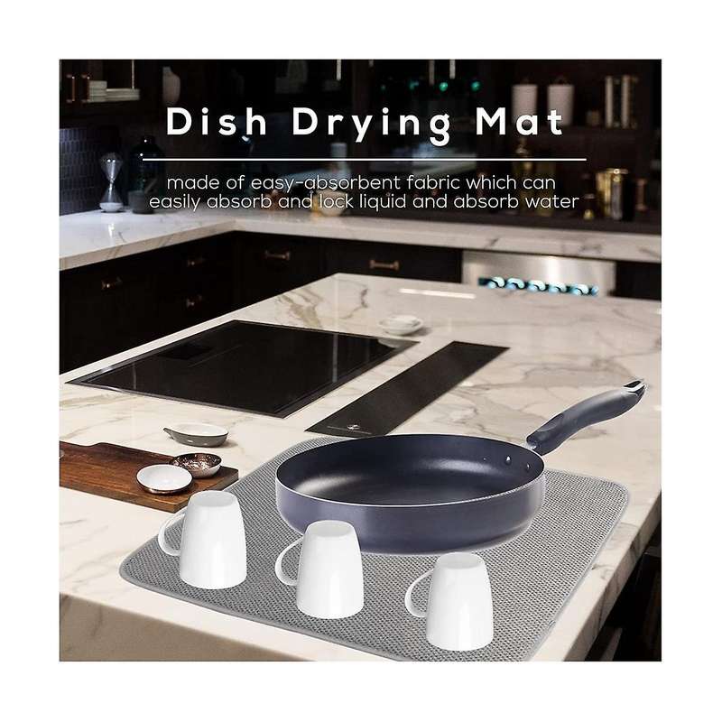 Microfiber Dish Drying Mat,absorbent Dish Drainer Kitchen Counter,super Absorbent Dish Drying Pads