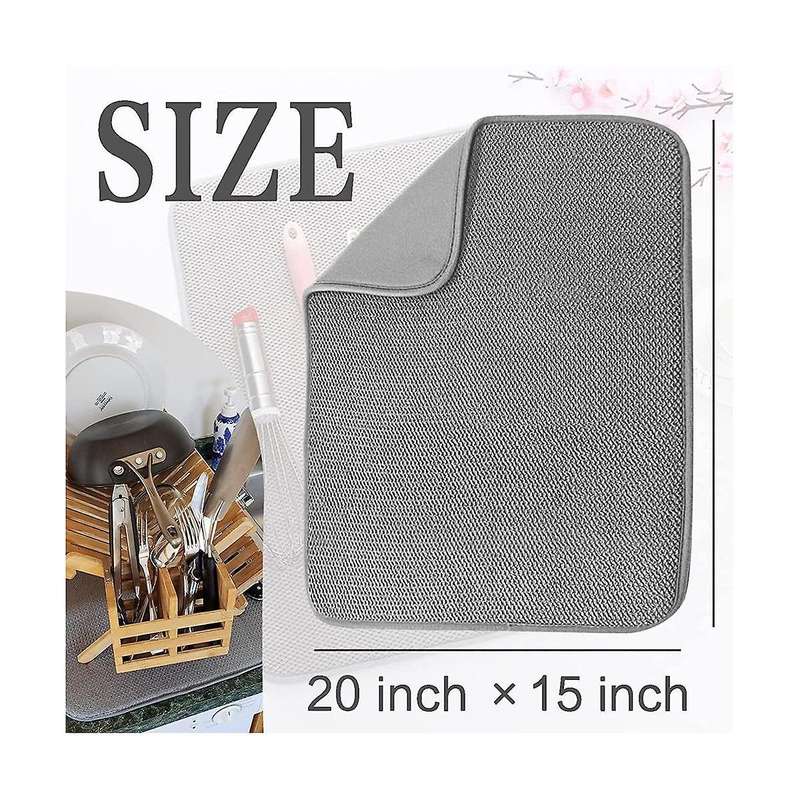 Microfiber Dish Drying Mat,absorbent Dish Drainer Kitchen Counter,super Absorbent Dish Drying Pads