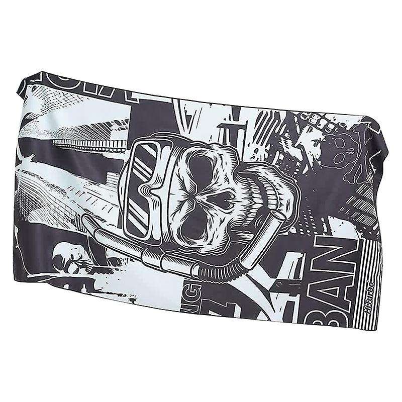 Microfiber Beach Poncho Towel Skull Hooded Changing Robe Water Absorbent Quick Dry Beach Towel for S