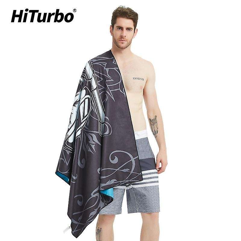 Microfiber Beach Poncho Towel Skull Hooded Changing Robe Water Absorbent Quick Dry Beach Towel for S