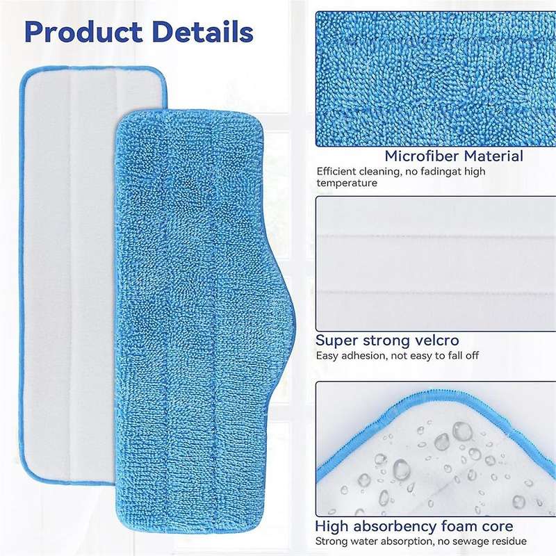 Microfiber Steam Mop Pads for Schenley Steam Mop Cleaner for Neat Steam Cleaner - Washable and Reusa