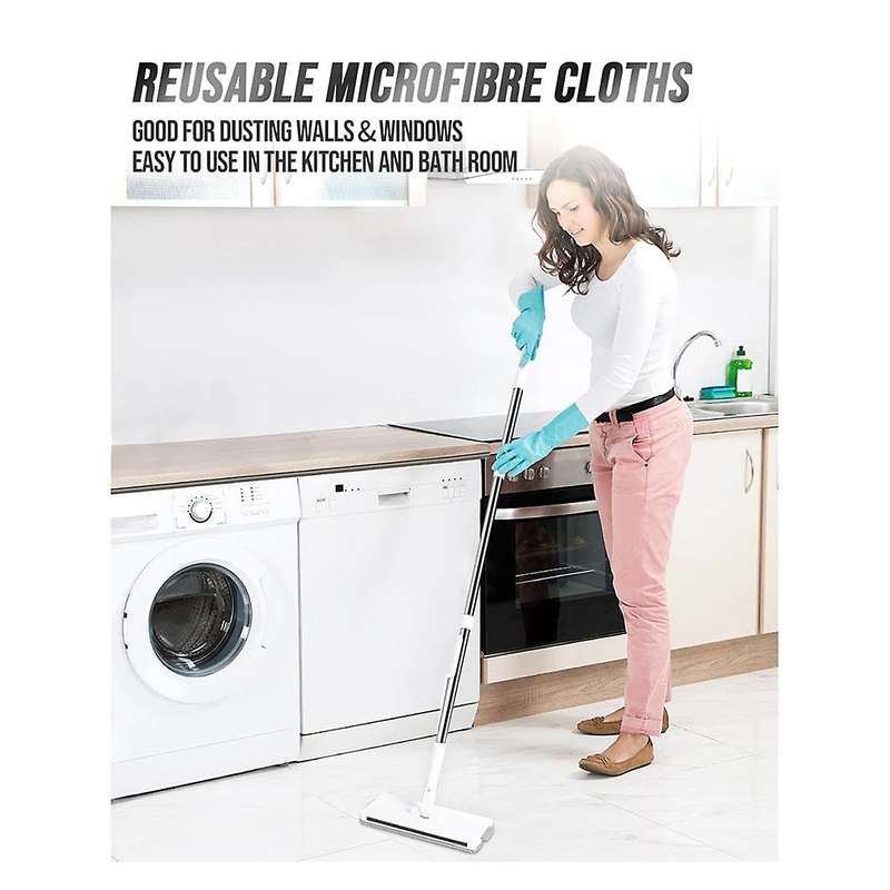 Microfiber Mops for Floor Cleaning with Reusable Chenille Pads, Dust Wet and Dry Mop for Hardwood Fl