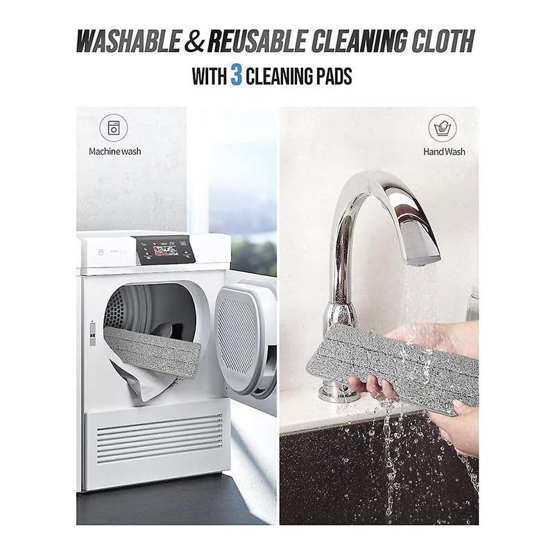 Microfiber Mops for Floor Cleaning with Reusable Chenille Pads, Dust Wet and Dry Mop for Hardwood Fl