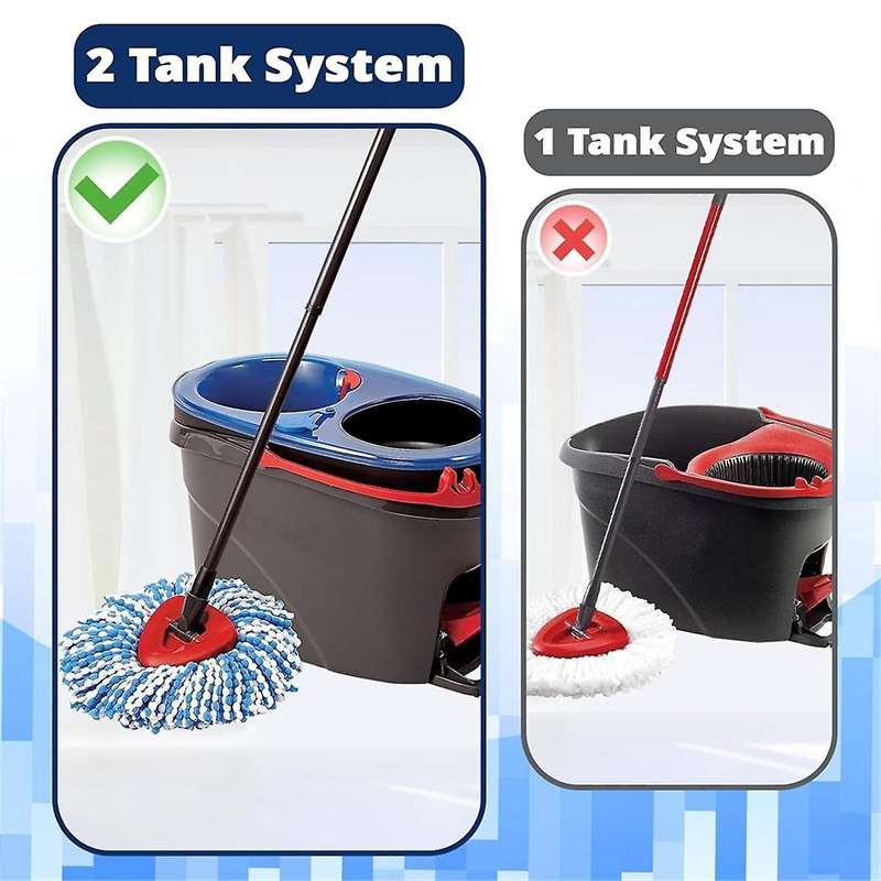 Microfiber Replacement Heads for RinseClean 2-Tank System Reusable Mop Pads for Hardwood Floor