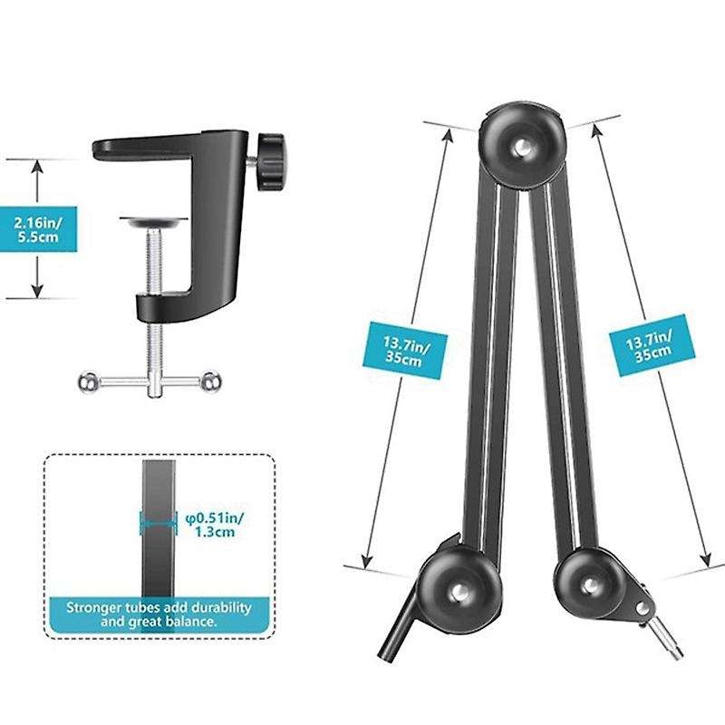 Microphone Stand,Mic Arm Stand Suspension Scissor Boom Stand with Blowout Prevention Net and Cable T