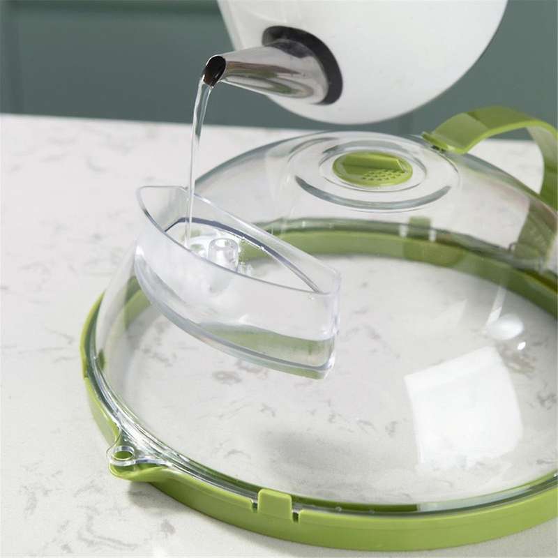 Microwave Cover for Food Clear Microwave Splatter Cover with Handle and Water Storage Box Microwave