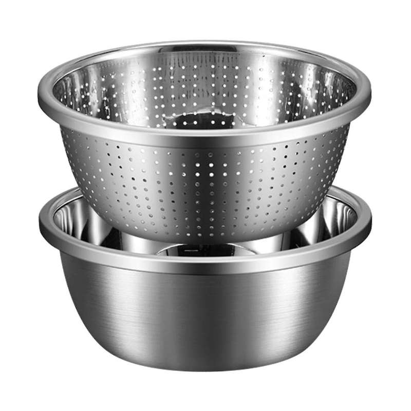 Microporous Colander,capacity with Mixing Bowl for Washing Vegetables, Fruit and Rice and for Drain