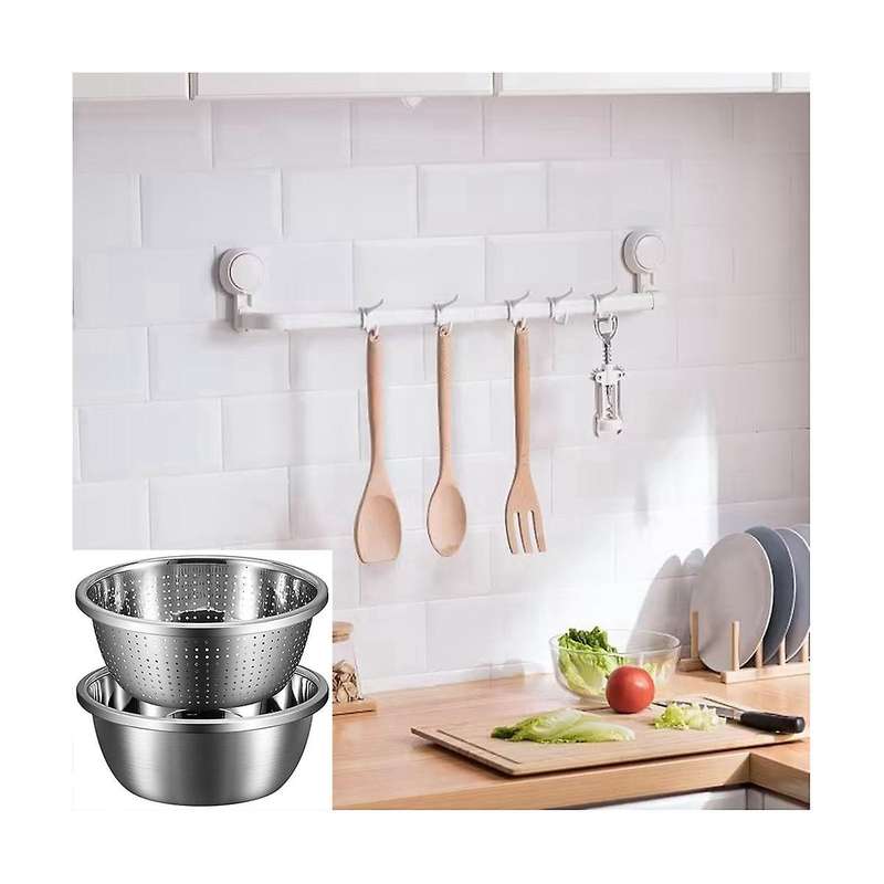 Microporous Colander,capacity with Mixing Bowl for Washing Vegetables, Fruit and Rice and for Drain