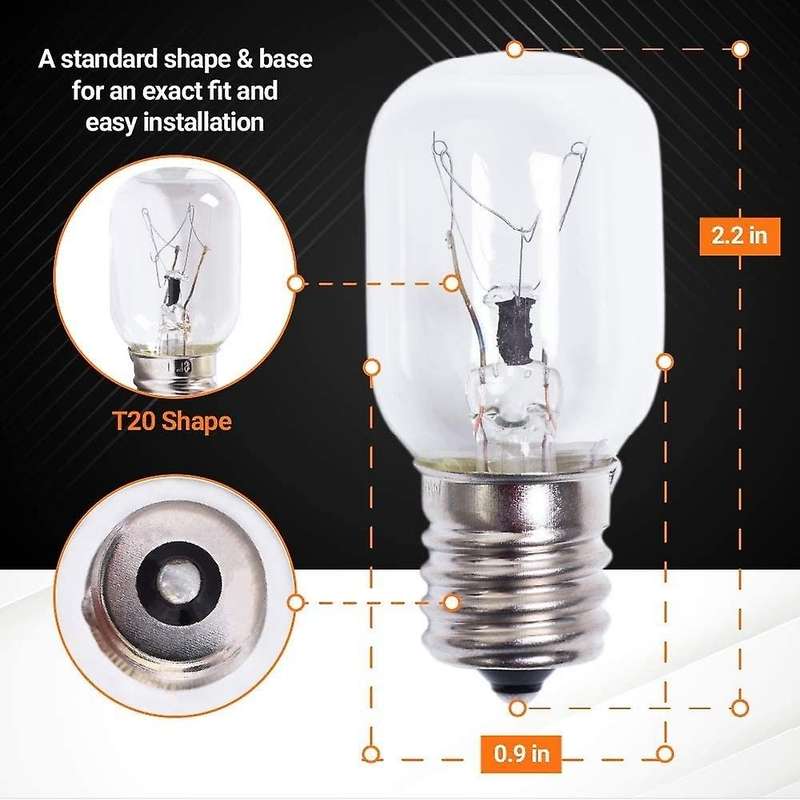 Microwave Light Bulb 40W E17 125V Replacement Part - Exact Fit for Microwaves and the Lava Lamps -