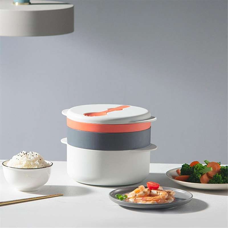 Microwave Cookware Steamer, Kitchen Microwave Vegetables Cooker Microwave Steaming Container with Ha