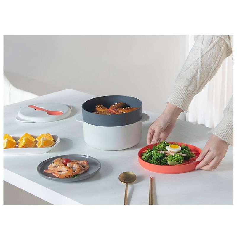 Microwave Cookware Steamer, Kitchen Microwave Vegetables Cooker Microwave Steaming Container with Ha