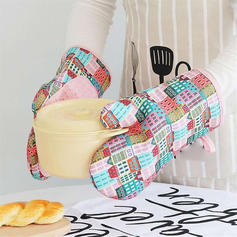 Microwave Oven Silicone Heat Insulation Glove Thickened High Temperature Resistant Microwave Oven He