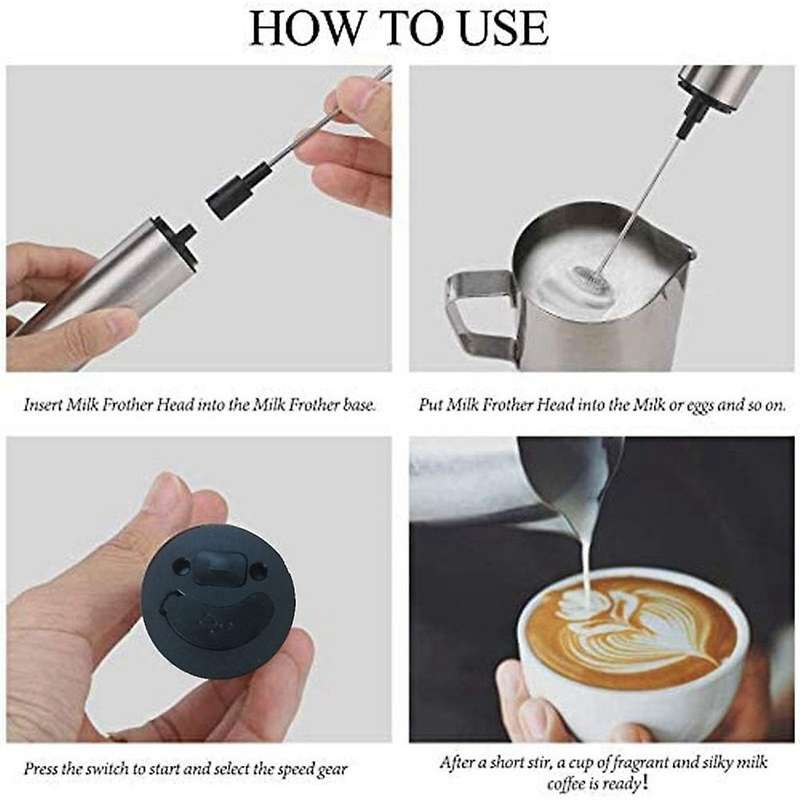 Milk Frother Handheld Electric Whisk,Coffee Frother USB Rechargeable 3 Speed Milk Foam Maker Drink M