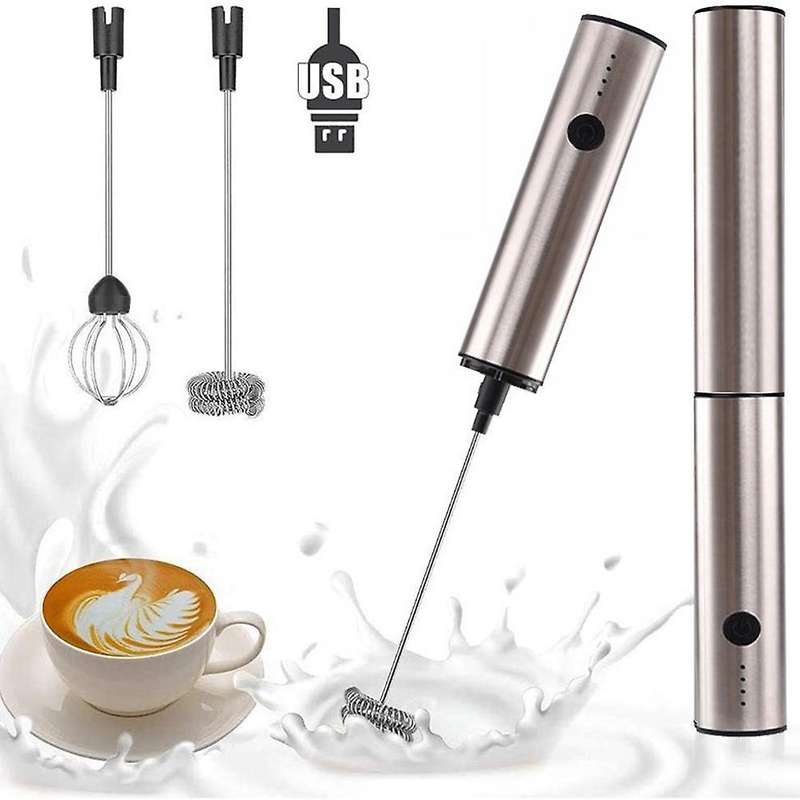 Milk Frother Handheld Electric Whisk,Coffee Frother USB Rechargeable 3 Speed Milk Foam Maker Drink M