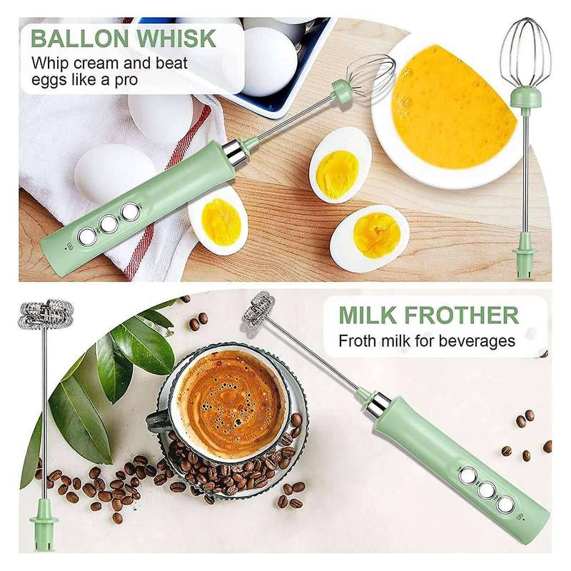 Milk Frother Handheld Electric Milk,3 Speeds Rechargeable Coffee Mixer for Coffee,Cappuccino,Matcha,