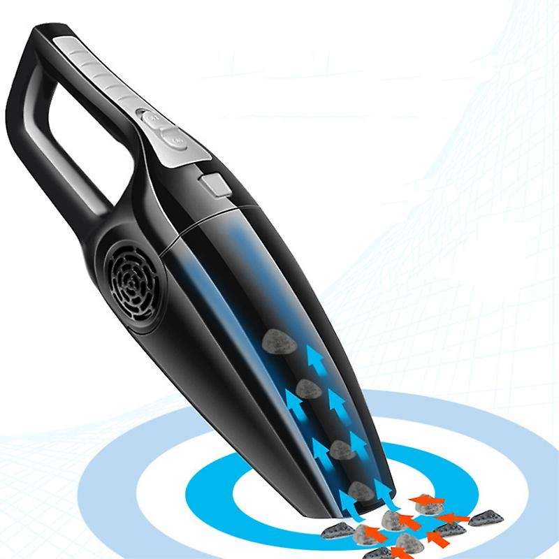 Mini 120W Car Vacuum Cleaner 3600Mbar Suction Wet & Dry Use Power Handheld Portable Vacuum Black&Ora