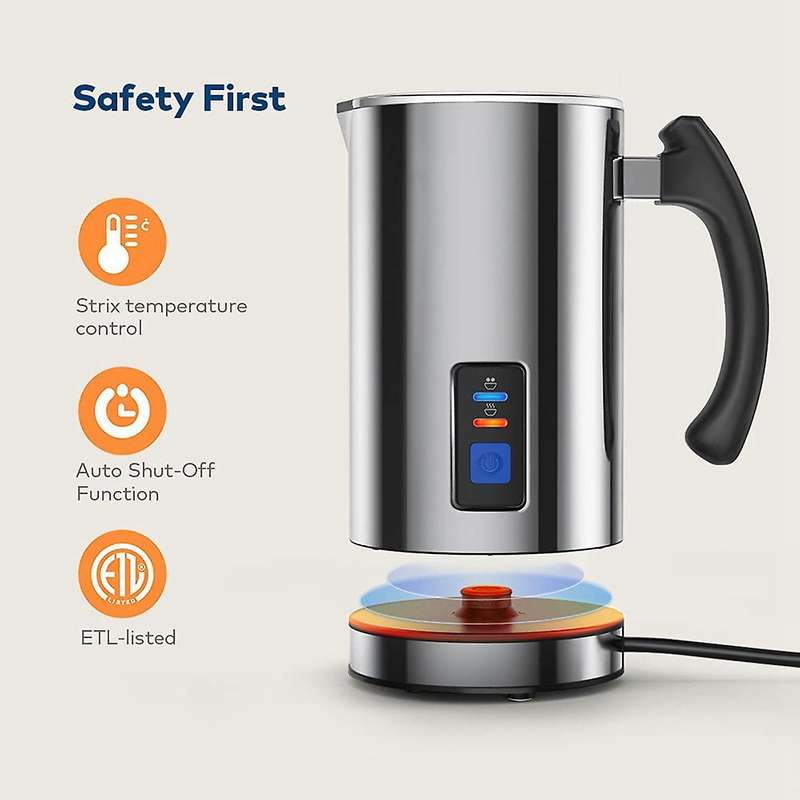 Milk Frother, Electric Milk Steamer, Automatic Hot and Cold Milk Frother Warmer for Latte, Foam Make