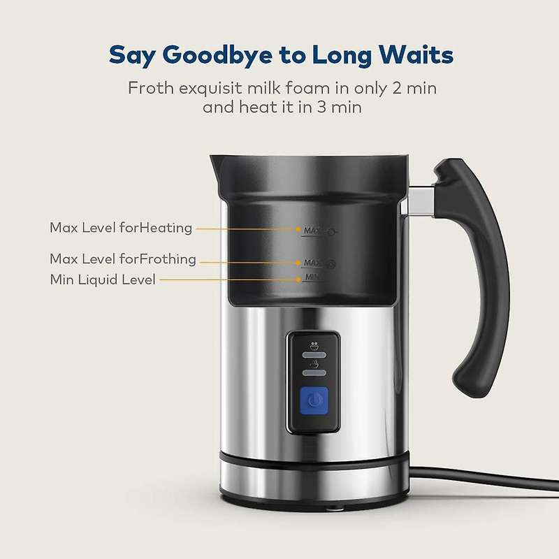 Milk Frother, Electric Milk Steamer, Automatic Hot and Cold Milk Frother Warmer for Latte, Foam Make