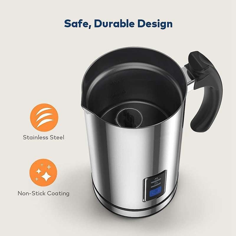 Milk Frother, Electric Milk Steamer, Automatic Hot and Cold Milk Frother Warmer for Latte, Foam Make