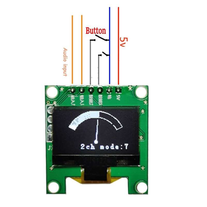 Mini 0.96 Inch OLED Stereo Music Spectrum Display Analyzer Amplifier Audio Level Indicator Rhythm An