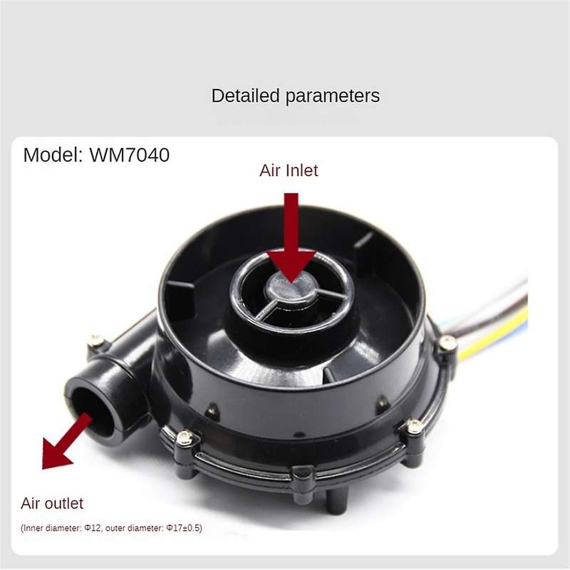 Mini 7040-24V DC Brushless Centrifugal Air Blower Blower Fan 6.5Kpa with Driver and Switch for VzBo