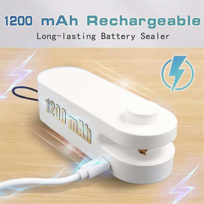 Mini Bag Sealer,2In1-Rechargeable Handheld Plastic Resealer, Vacuum Sealing Machine for Keeping Food