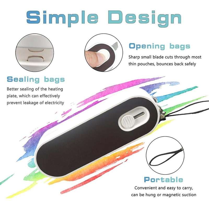 Mini Bag Sealer,2In1-Rechargeable Handheld Plastic Resealer, Vacuum Sealing Machine for Keeping Food