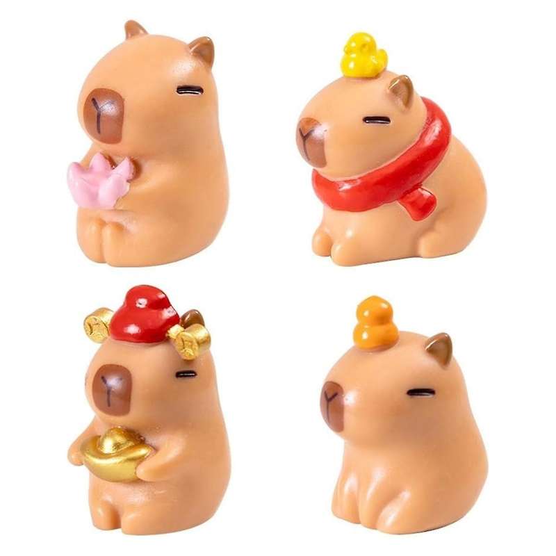 Mini Capybara Figures,Miniature Fairy Garden Accessories,Mini Figurines Kits, Potted Horticulture Or