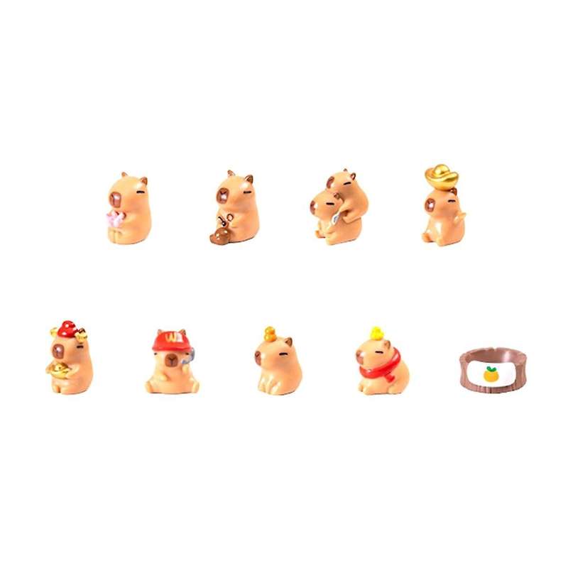 Mini Capybara Figures,Miniature Fairy Garden Accessories,Mini Figurines Kits, Potted Horticulture Or