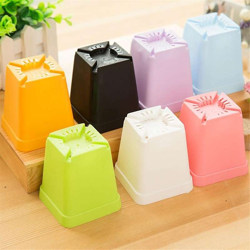 Mini Colorful Flower Pots, Plastic Flower Pots, Succulent Flower Pots (Random Colors)