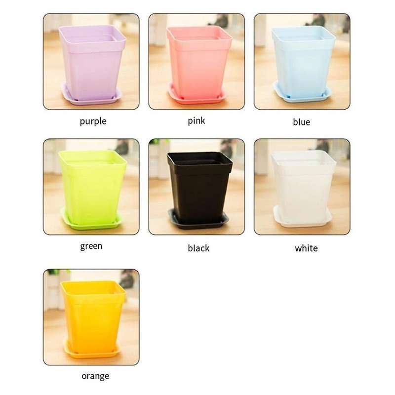 Mini Colorful Flower Pots, Plastic Flower Pots, Succulent Flower Pots (Random Colors)