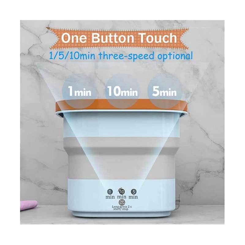 Mini Collapsible Portable Turbo Washing Machine with Drain Basket for Dorms, Travel, Gifts for Frie