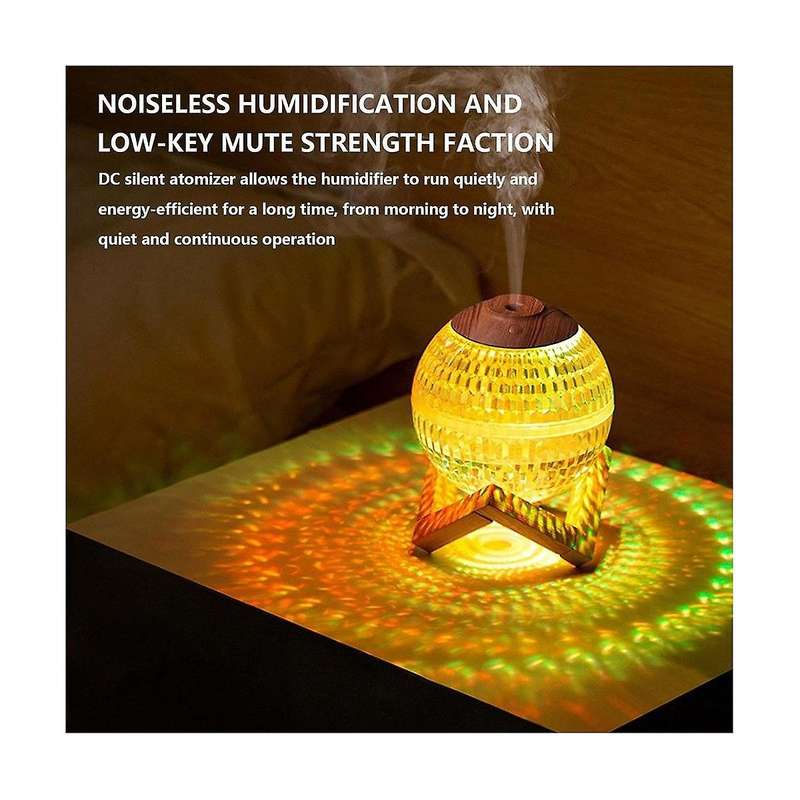 Mini Colorful Night Light Crystal Ball Humidifier Portable Cool Mist Humidifier for Bedroom, Nursery