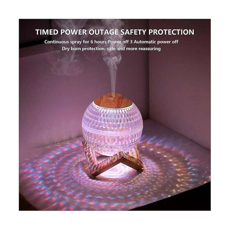 Mini Colorful Night Light Crystal Ball Humidifier Portable Cool Mist Humidifier for Bedroom, Nursery