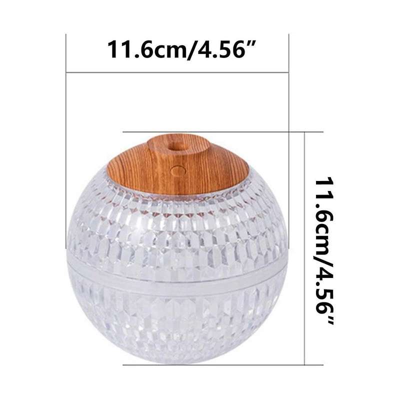 Mini Colorful Night Light Crystal Ball Humidifier Portable Cool Mist Humidifier for Bedroom, Nursery
