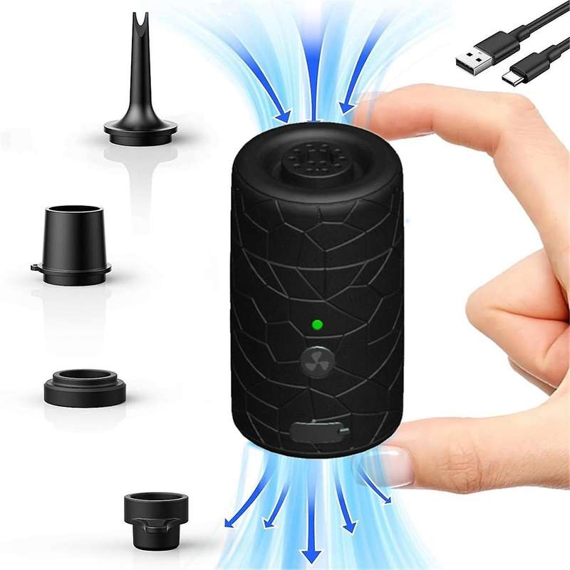 Mini Electric Air Pump for Inflatables Portable Air Mattress Pump Rechargeable Air Pump for Pool Flo