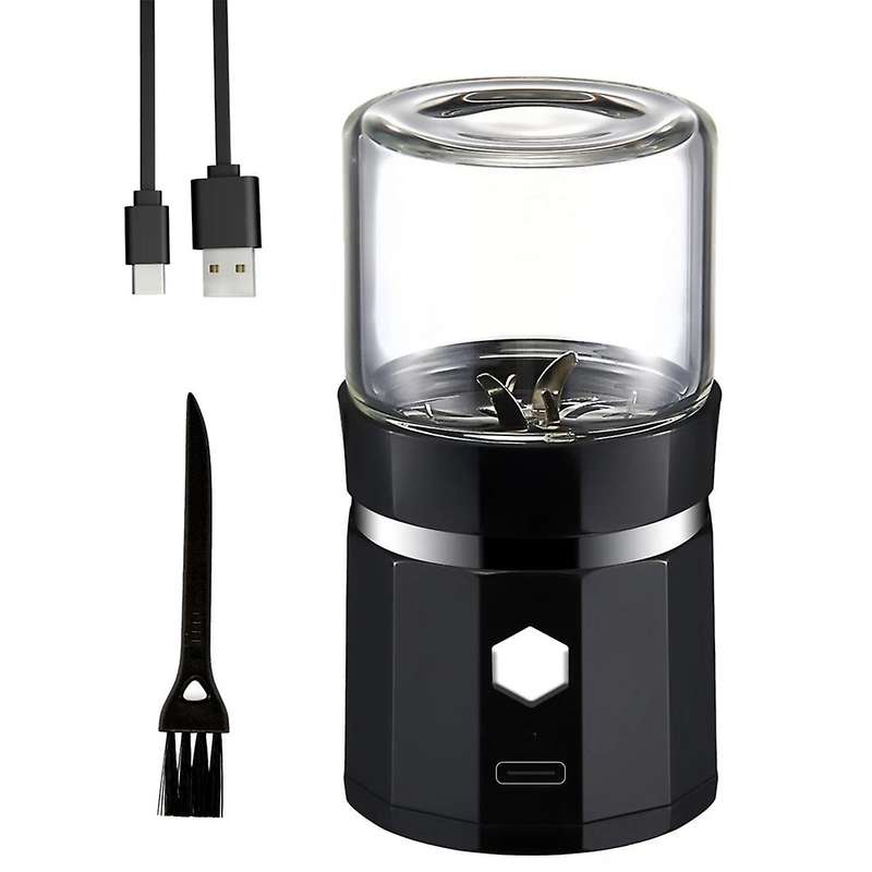 Mini Electric Grinder Portable Vanilla Grinder USB Rechargeable Mill with a Cleaning Brush for Tea