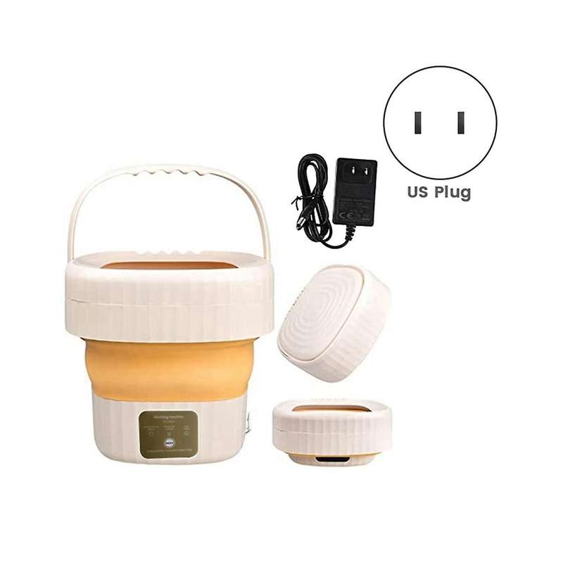 Mini Foldable Portable Small Bucket Washing Machine with Touch Screen and Drainer Basket for Campin