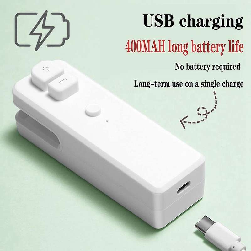 Mini Handheld Vacuum Sealer USB Rechargeable Portable Food Bag Sealer, 2 in 1 Heat Sealer and Cutter