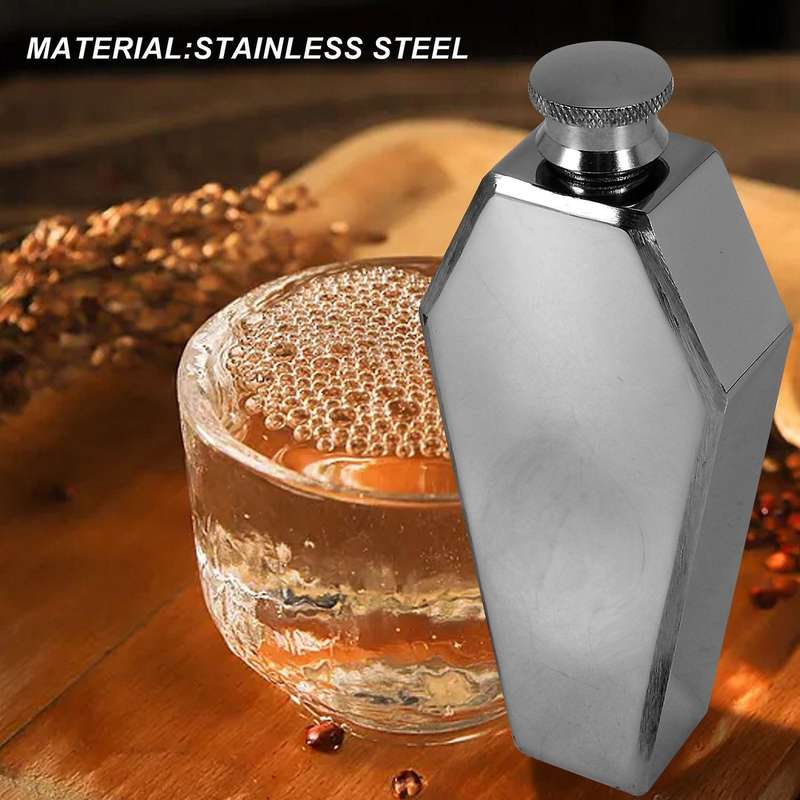 Mini Hip Flask 100ML Personalized Coffin Shape Stainless Steel