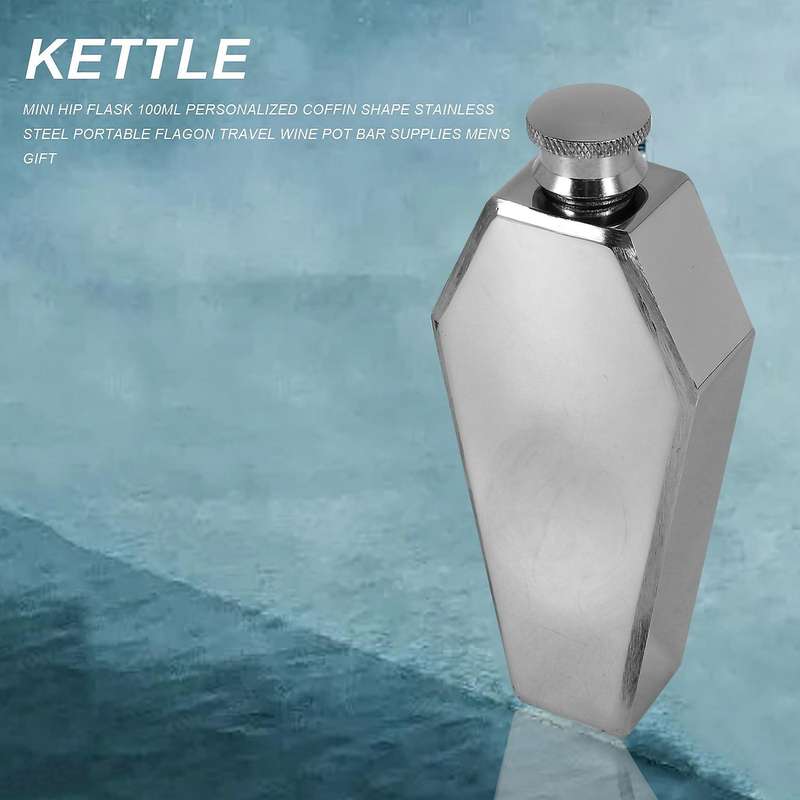 Mini Hip Flask 100ML Personalized Coffin Shape Stainless Steel